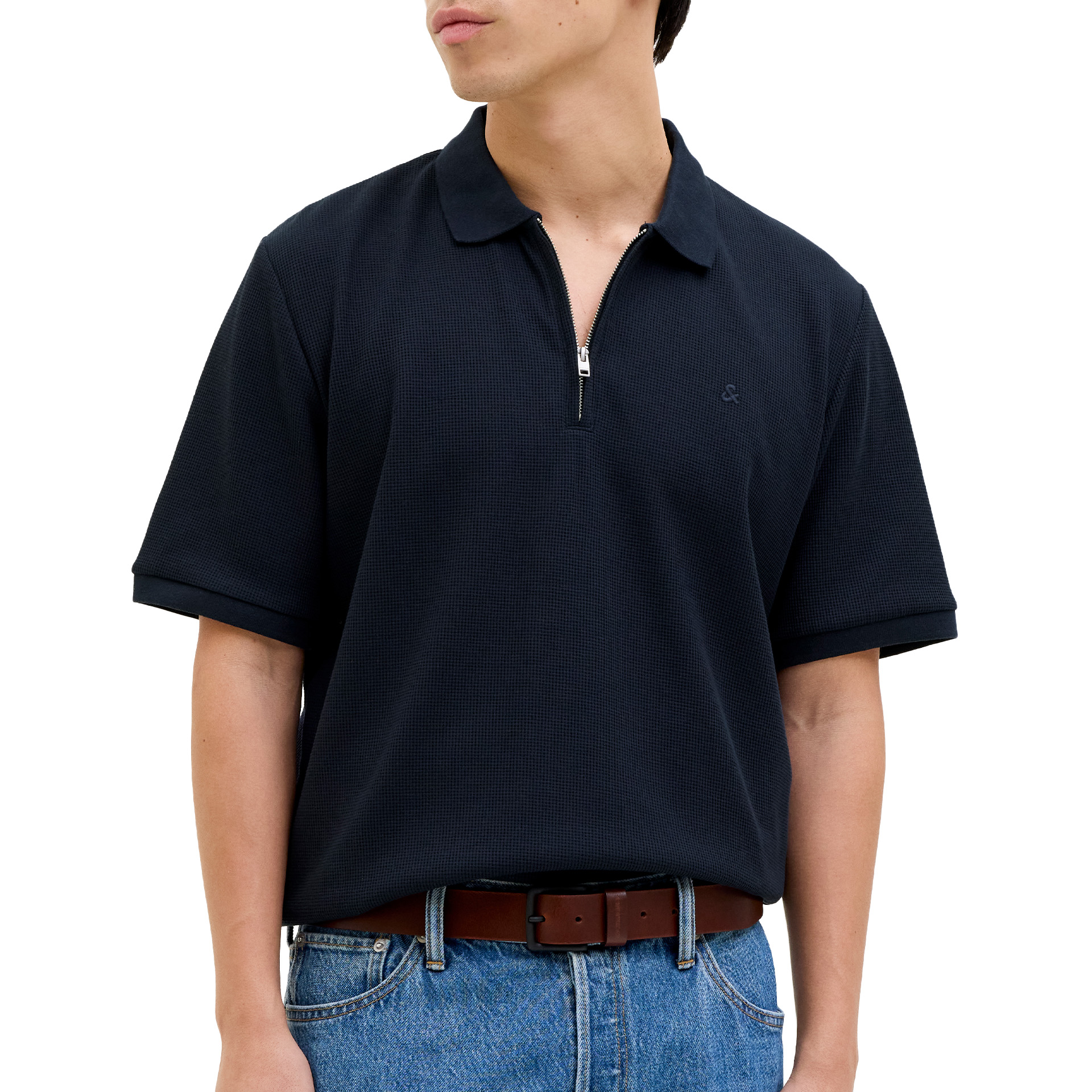 Jack & Jones Polo Jjeaustin Zip Navy Blazer Classic