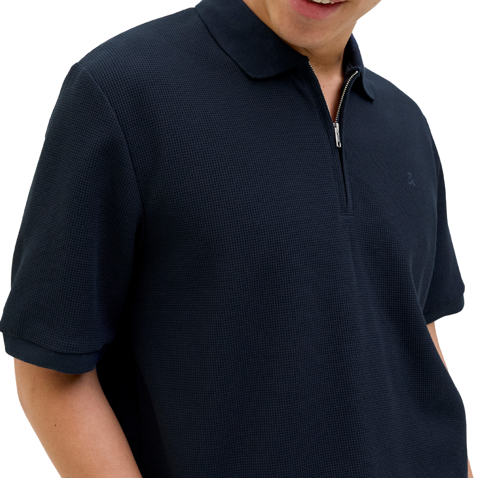 Jack & Jones Polo Jjeaustin Zip Navy Blazer Classic