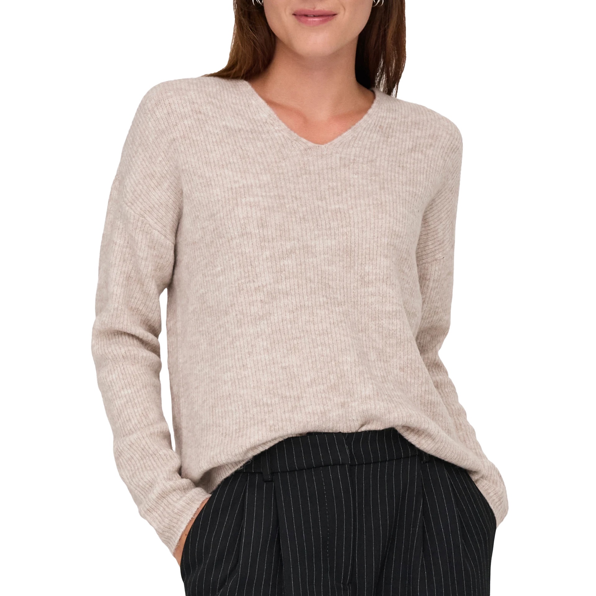 Only Camisola Camilla V-neck Pumice Stone Melange