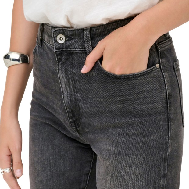 Only Calça Emily Stretch Dark Grey Denim