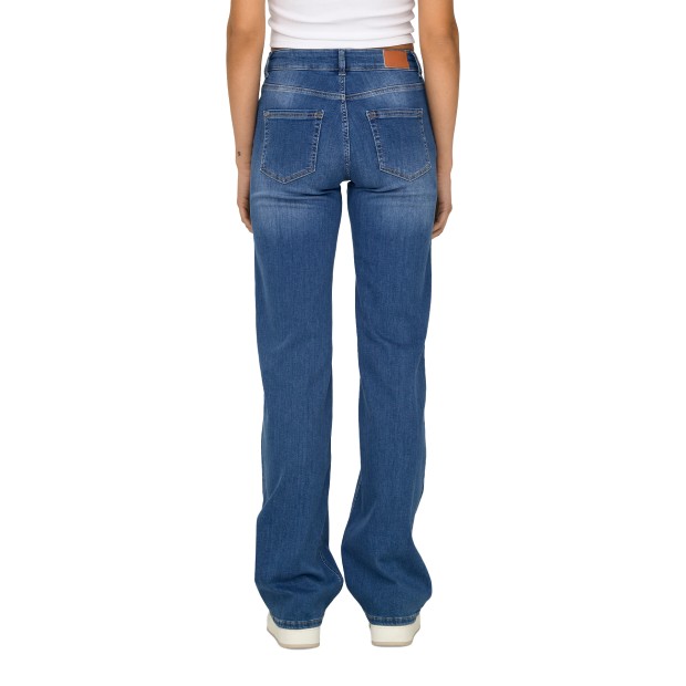 Only Cala Blush Mid Straight Medium Blue Denim