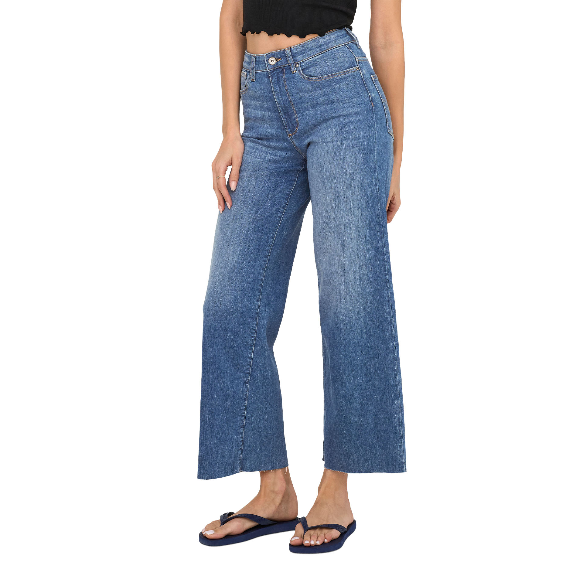 Only Calça Ann-madison Hw Crop Medium Blue Denim
