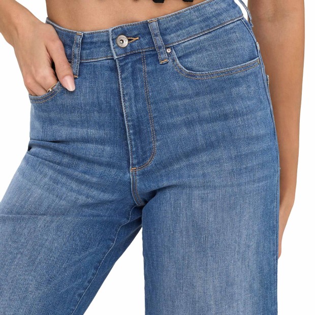 Only Calça Ann-madison Hw Crop Medium Blue Denim