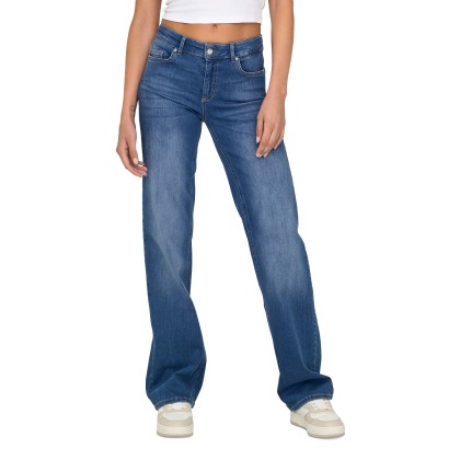 Only Cala Blush Mid Straight Medium Blue Denim