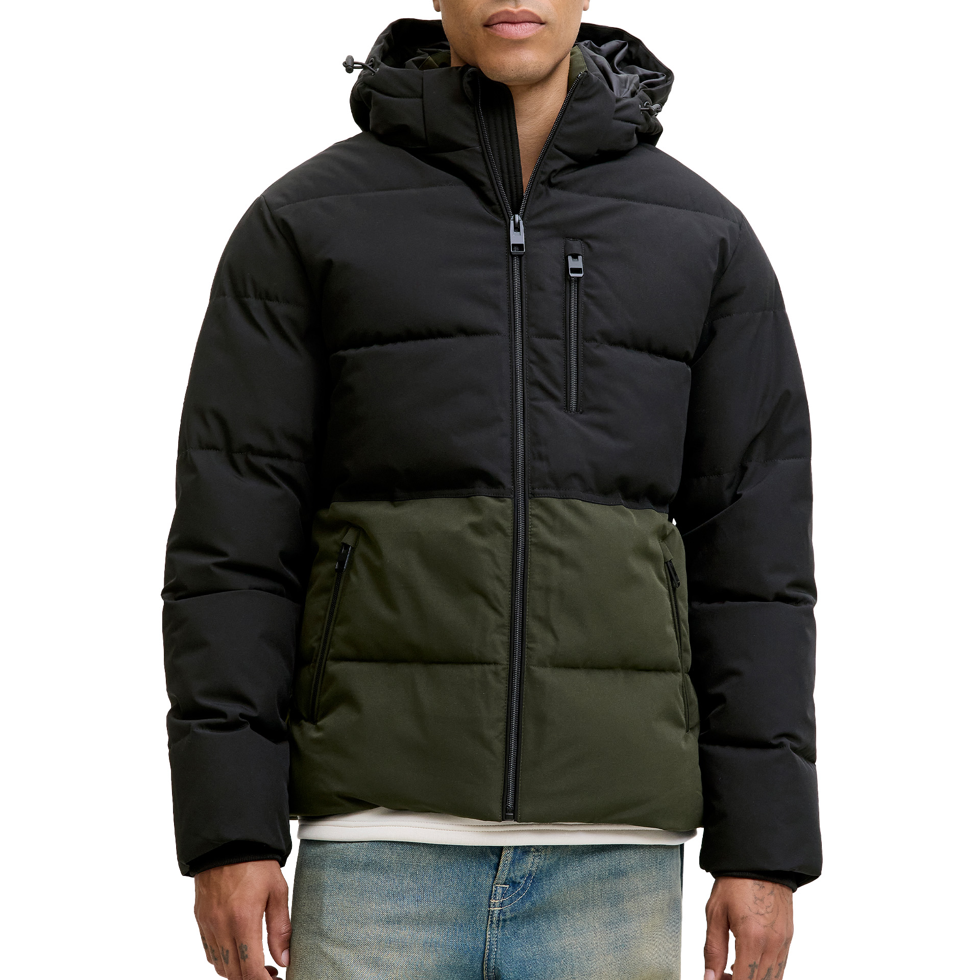 Jack & Jones Casaco Jjeowen Puffer Sn Rosin Black Blocking
