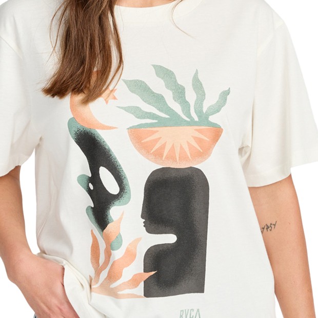 Rvca T-shirt Collage Antique White