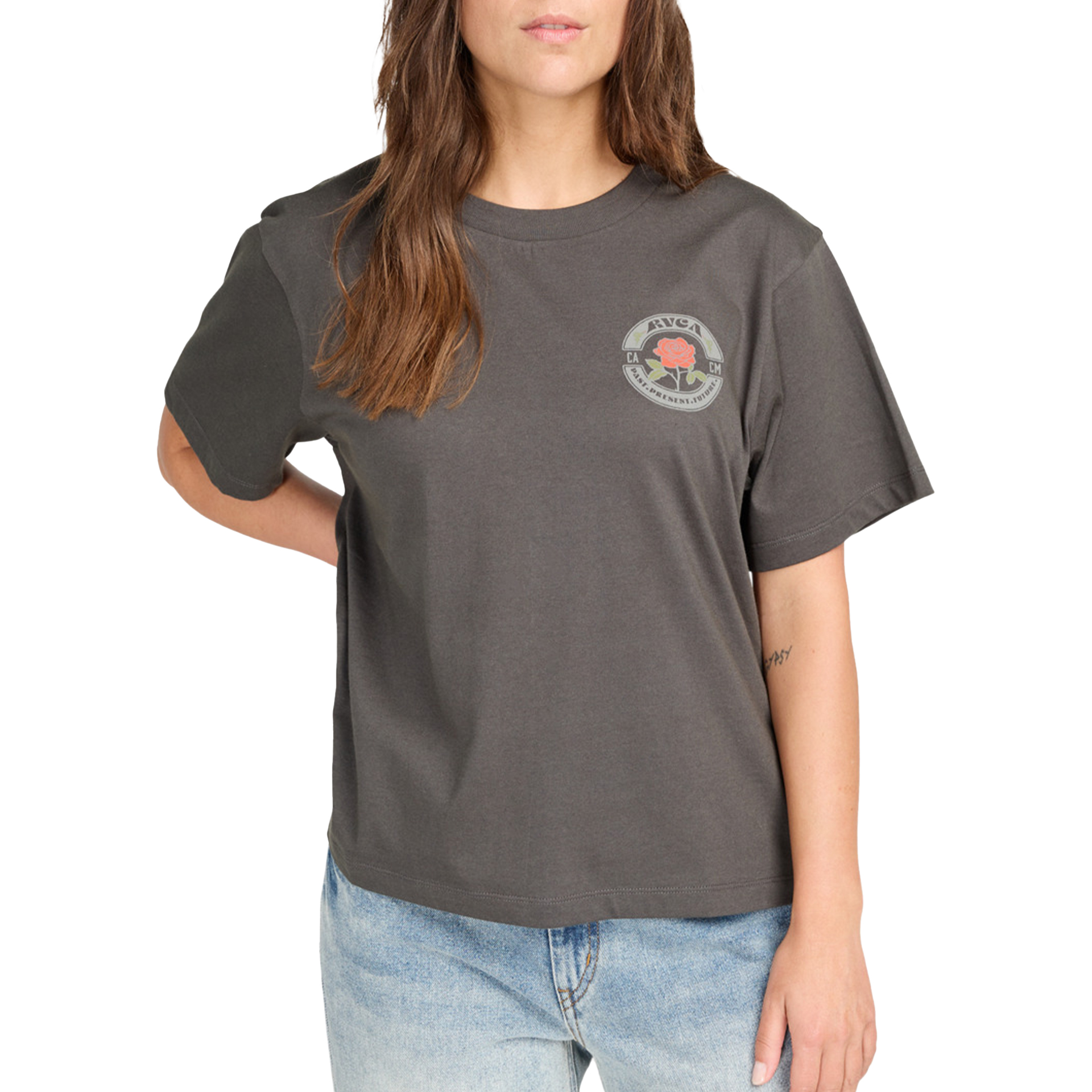 Rvca T-shirt Rose Poster Pirate Black