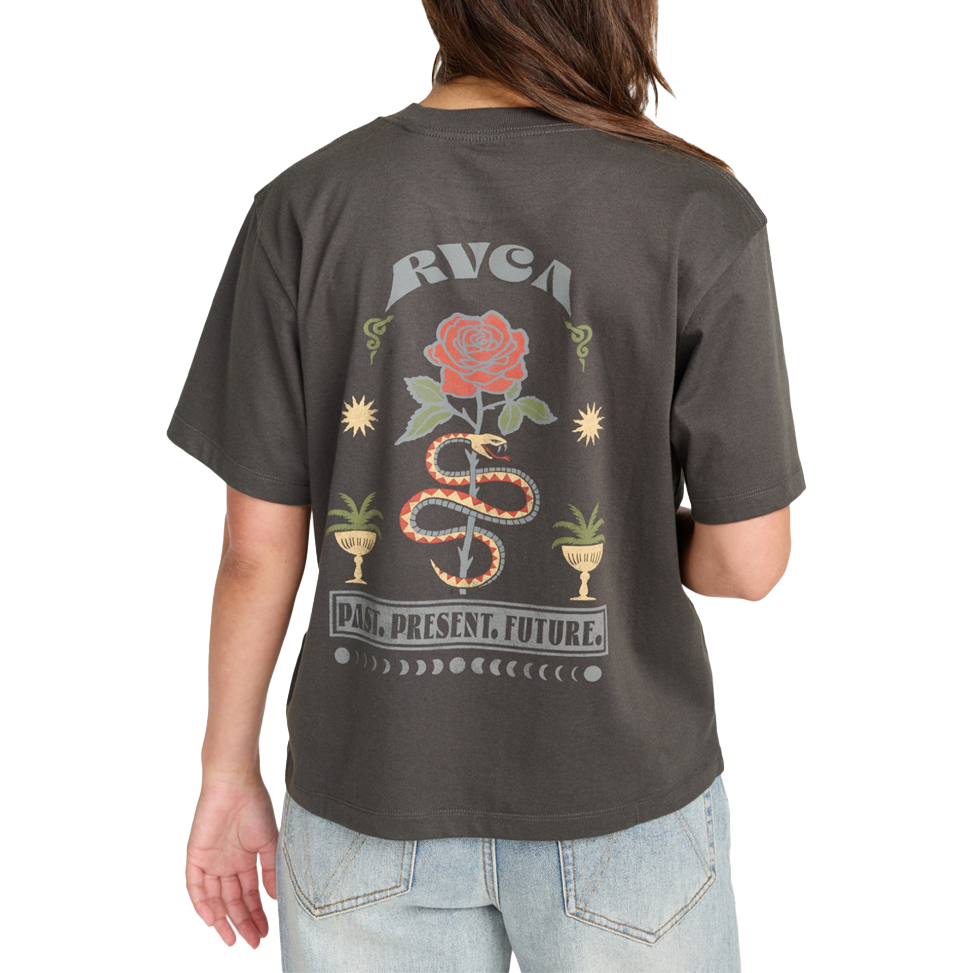 Rvca T-shirt Rose Poster Pirate Black