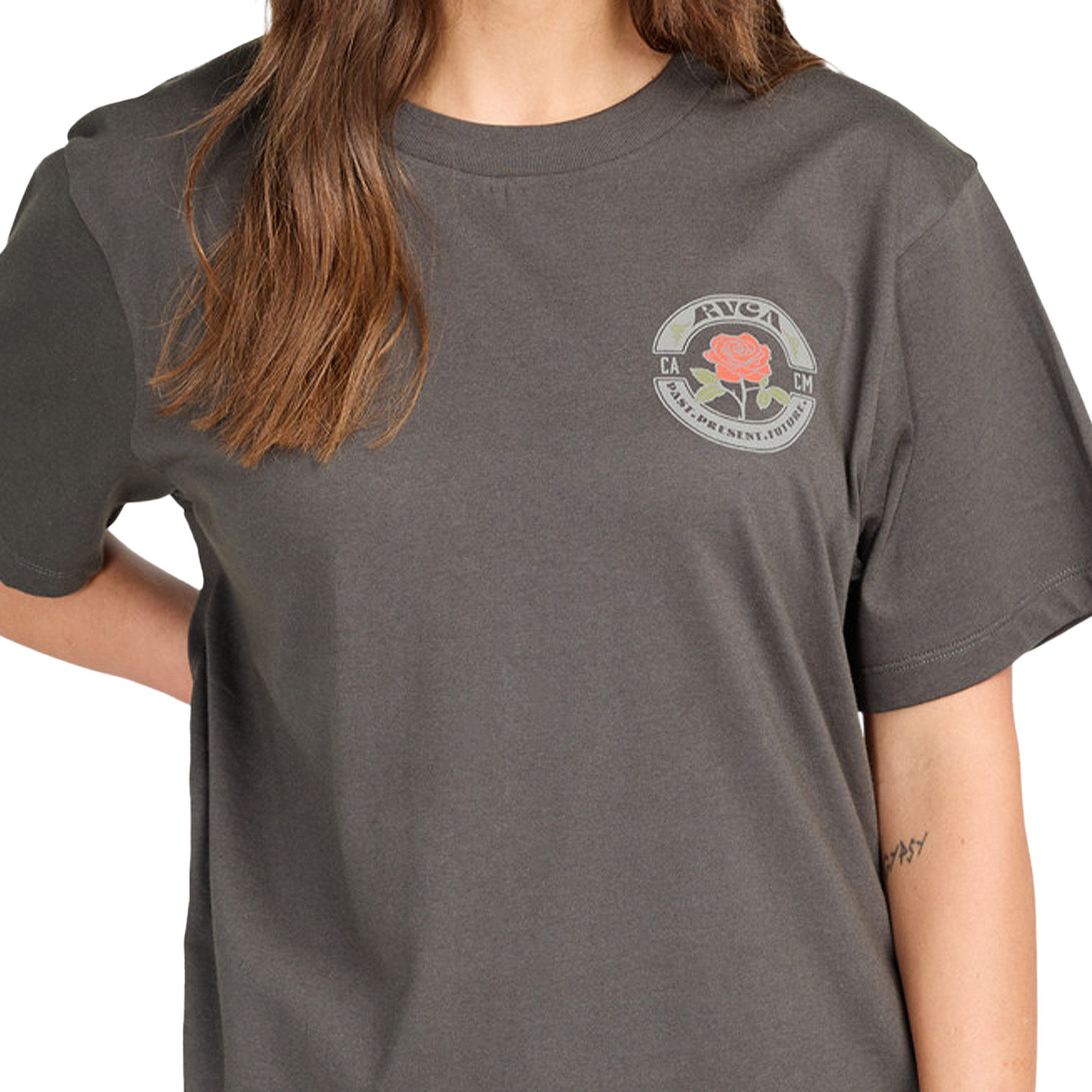 Rvca T-shirt Rose Poster Pirate Black