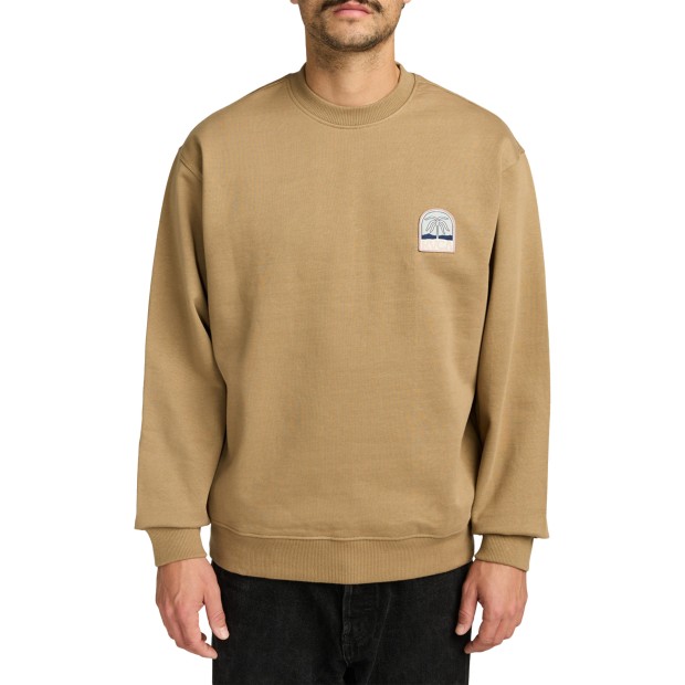Rvca Sweat Basica Palm Crest Crew Coyote