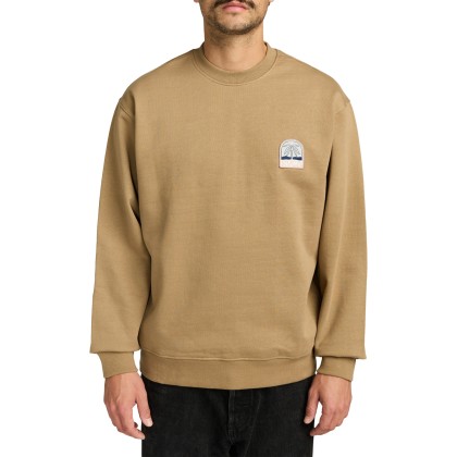 Rvca Sweat Basica Palm Crest Crew Coyote