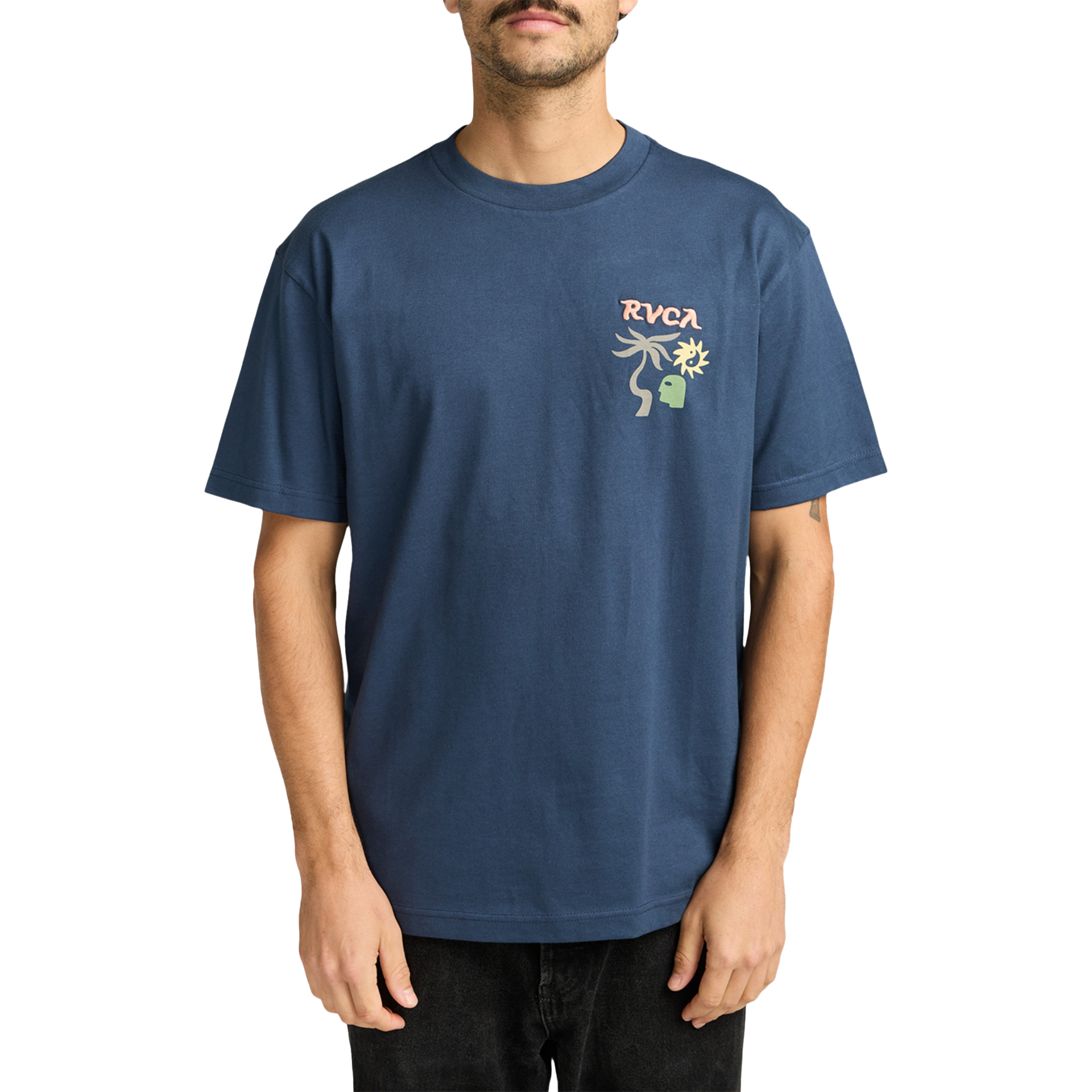 Rvca T-shirt Deep Think Moody Blue