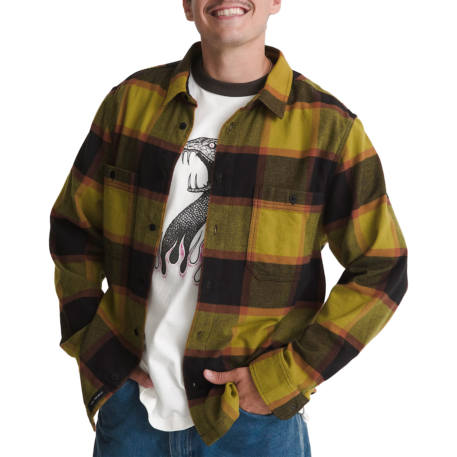 Vans Camisa Larkspur Plaid Flannel Burnt Gold/black