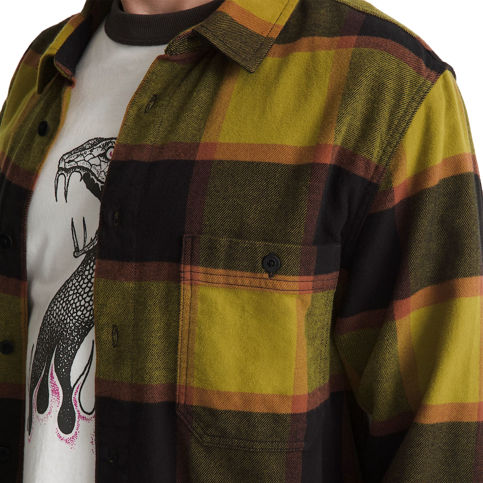 Vans Camisa Larkspur Plaid Flannel Burnt Gold/black