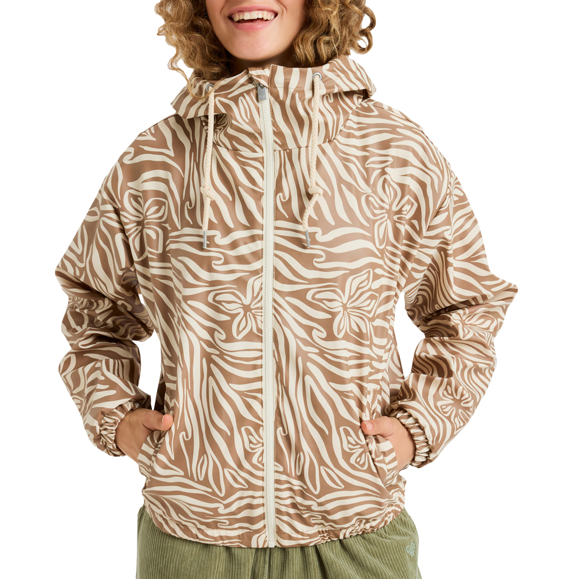 Roxy Casaco Wait For Me Printed Parchment Animal Flo