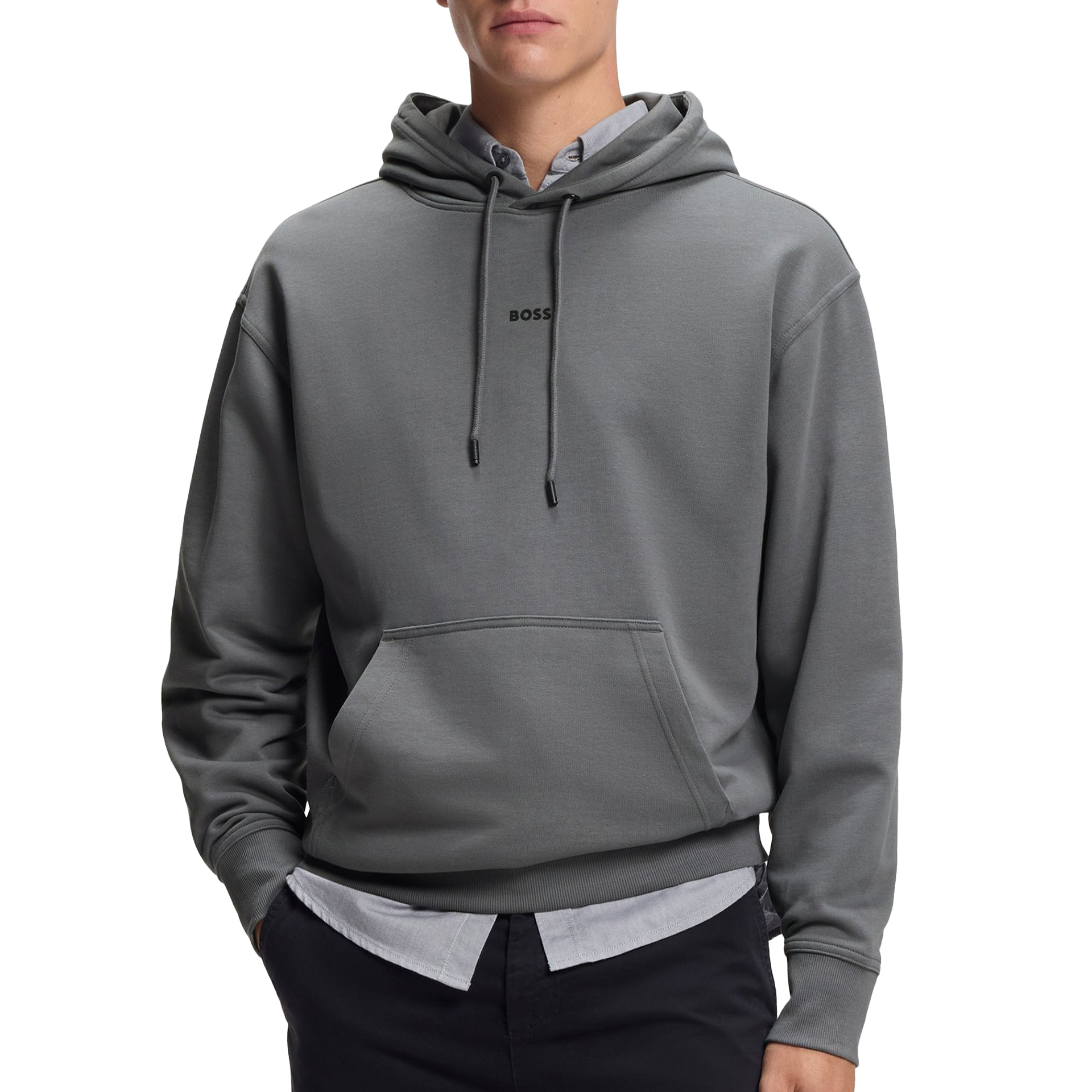 BOSS Sweat Wesmallhood Open Grey