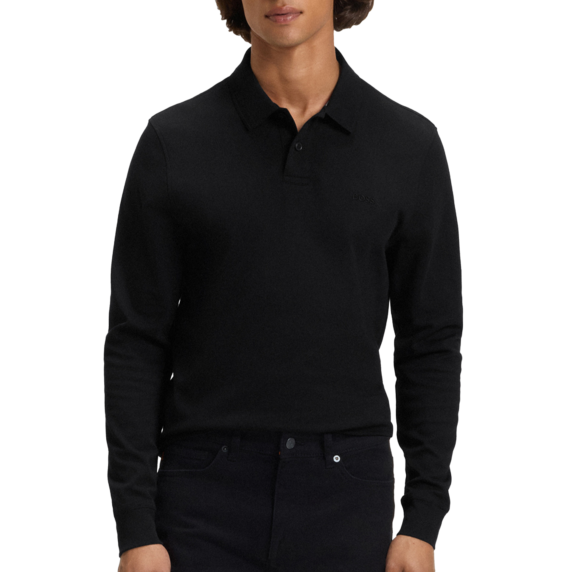 BOSS Polo Pe Interlock Black