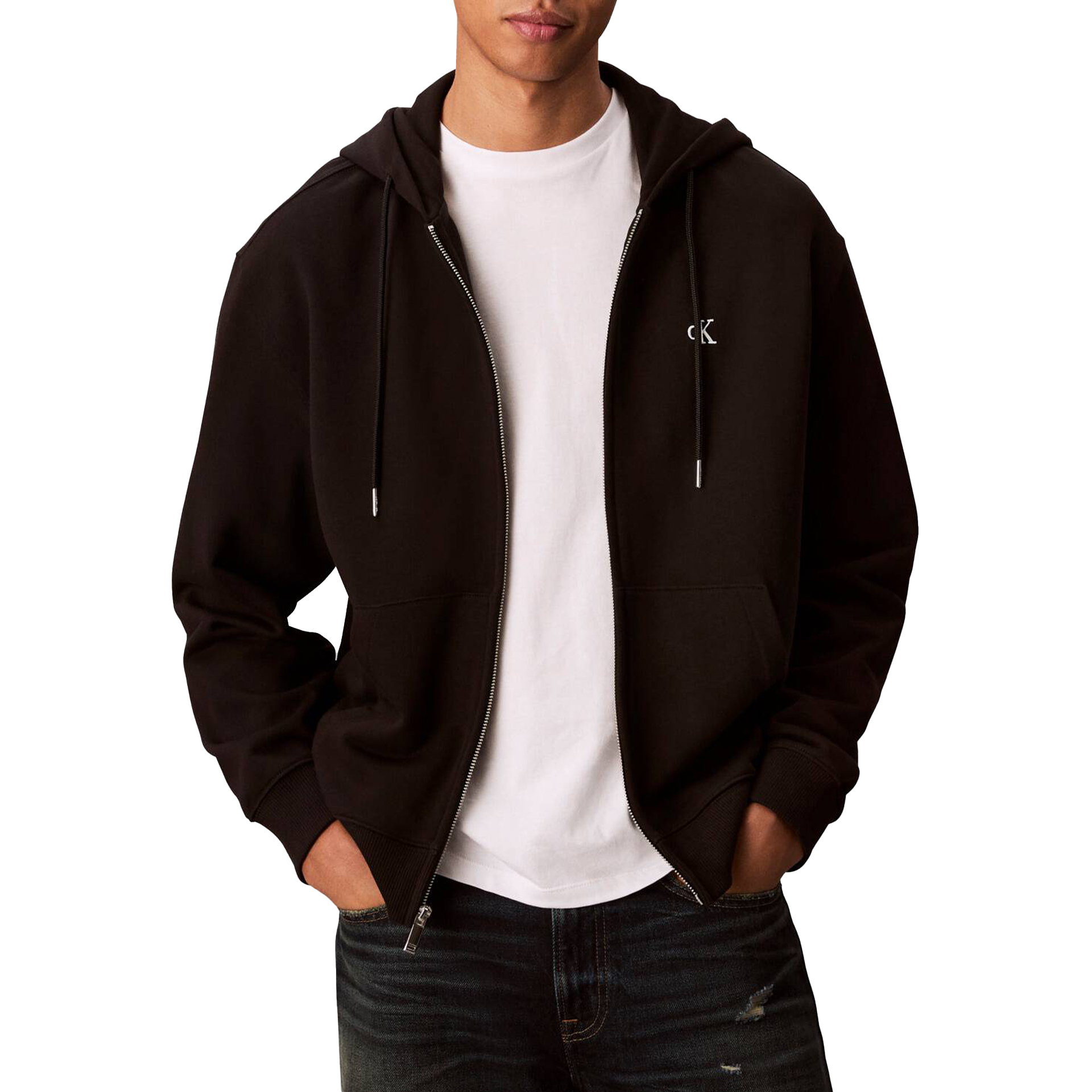 Calvin Klein Sweat Eu 350terry Monogram Fz Black