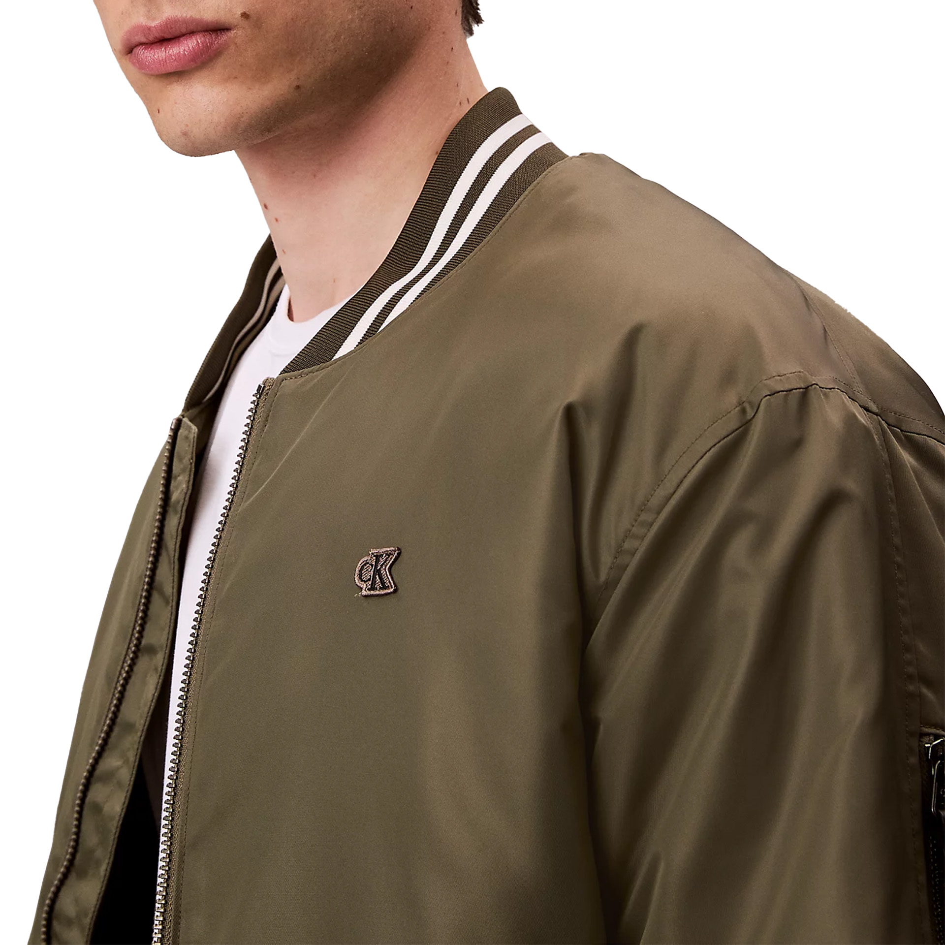 Calvin Klein Casaco Jeans Tipped Hero Bomber Beige