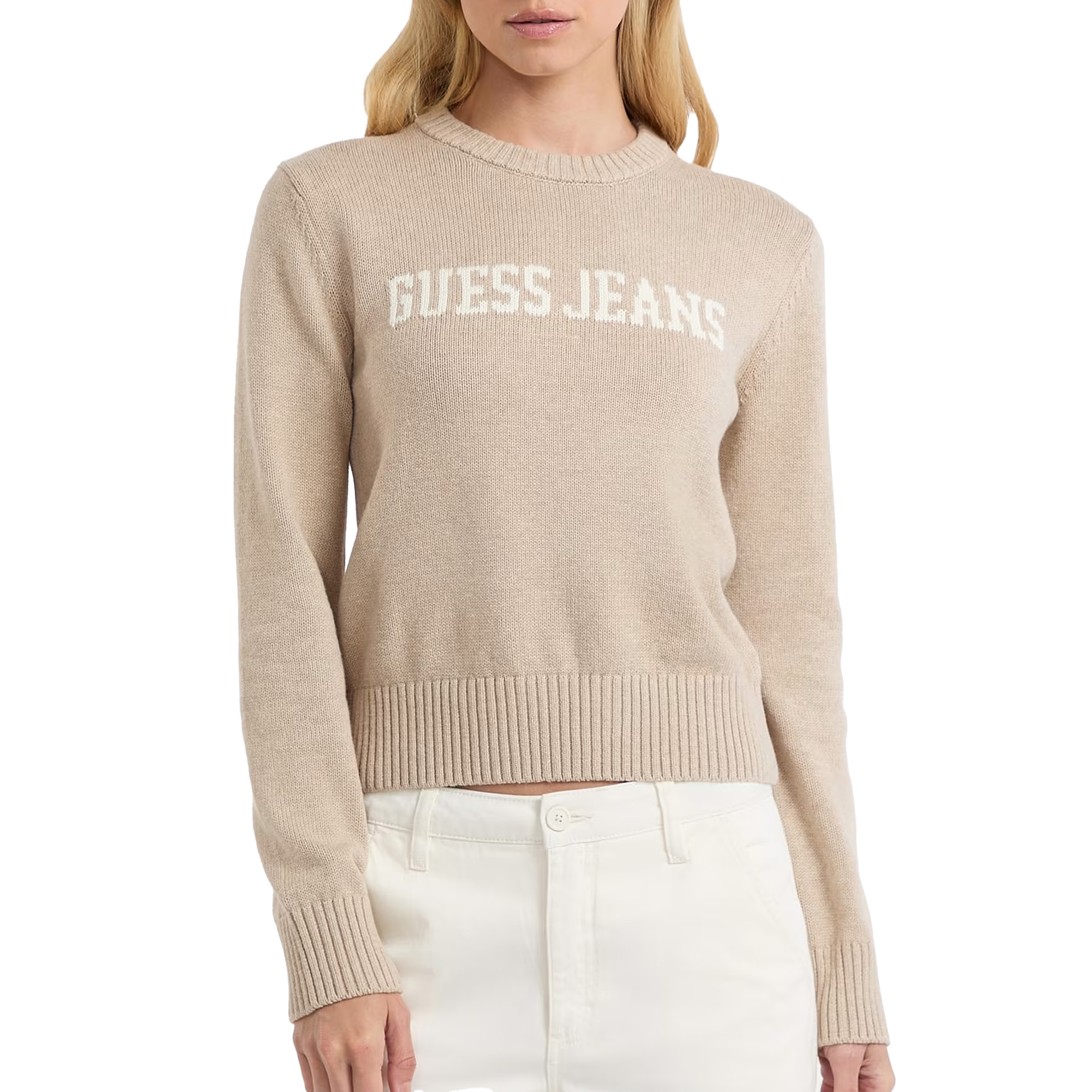 Guess Camisola Cn Gue J Intarsia Brown Oatmeal Heathe