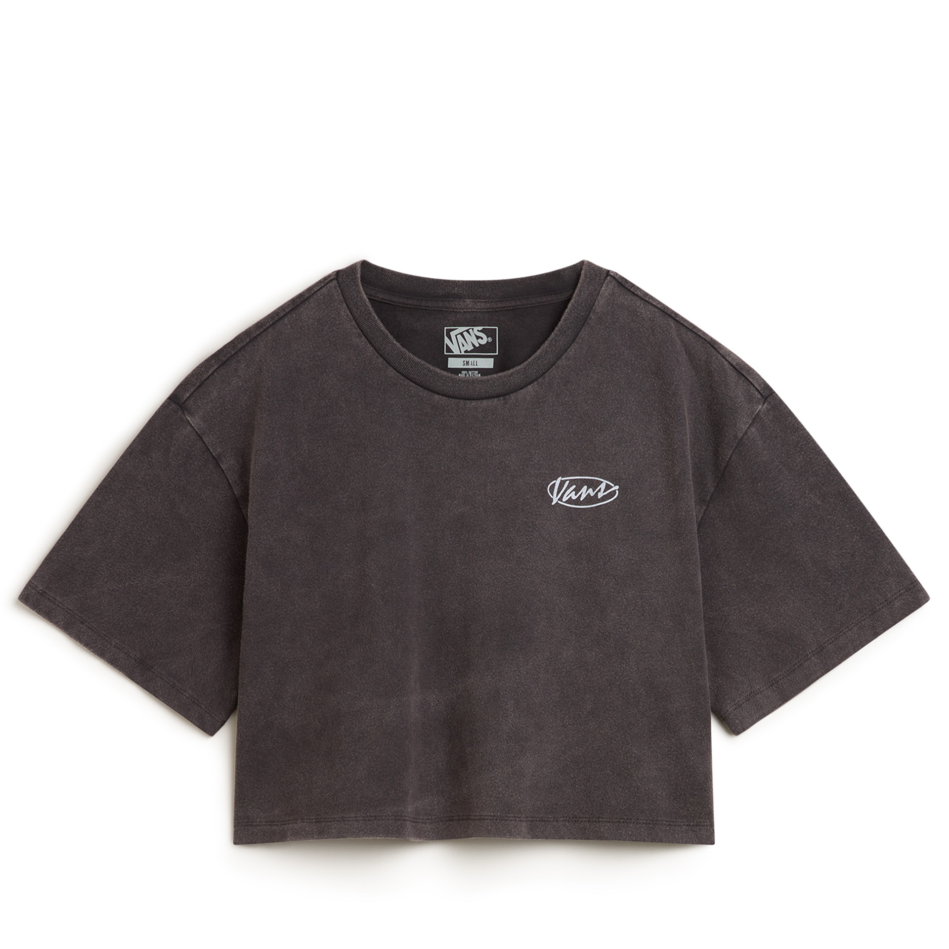 Vans T-shirt Era Script Relaxed Crop Faded Black