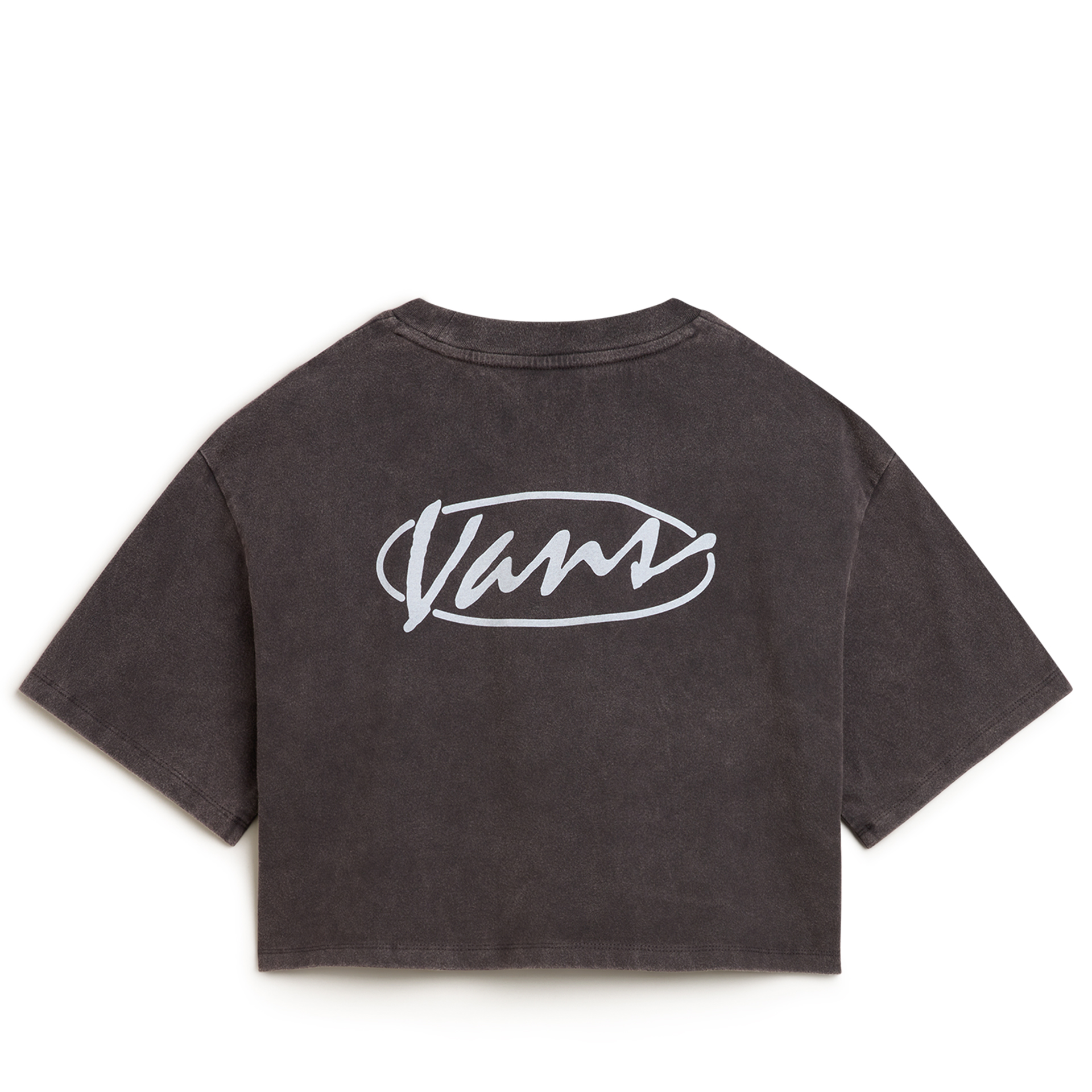 Vans T-shirt Era Script Relaxed Crop Faded Black