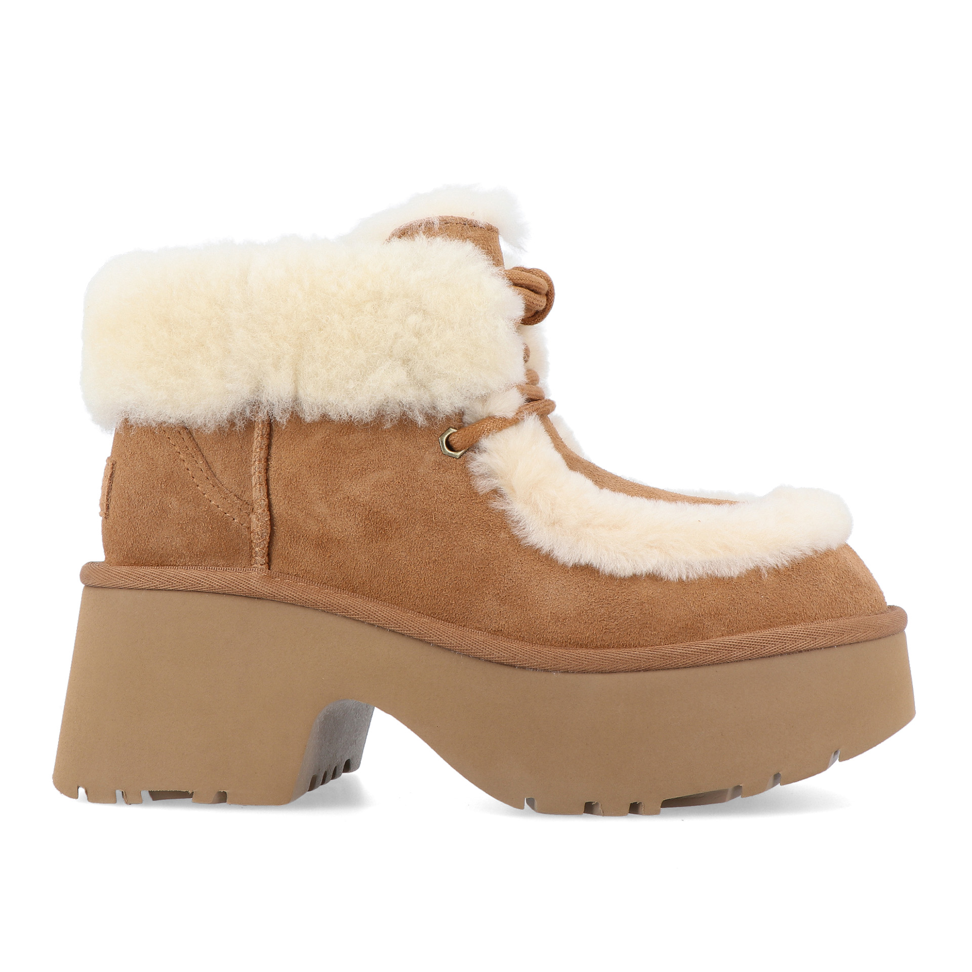 Ugg W New Heights Lace Up Chestnut
