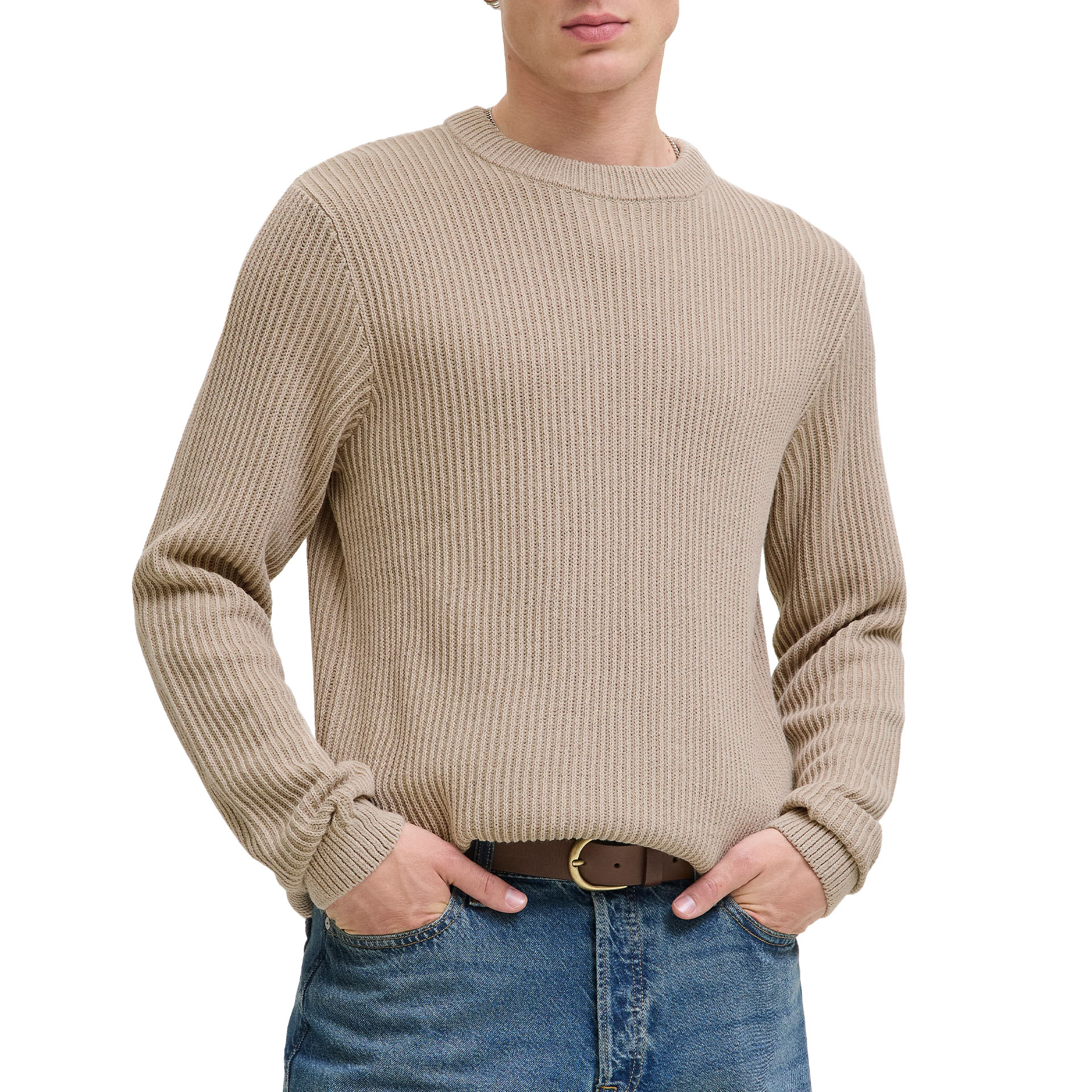 Jack & Jones Jjedover Knit Crew Neck Sn Moonbeam