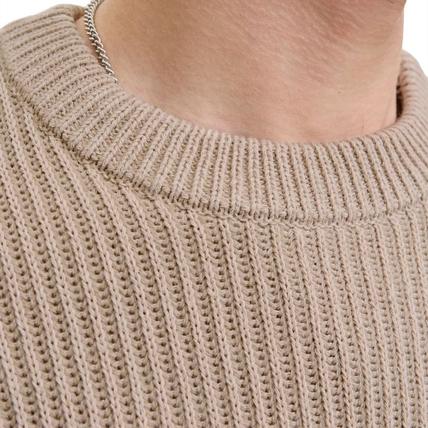 Jack & Jones Polo Jjedover Knit Crew Neck Sn Moonbeam