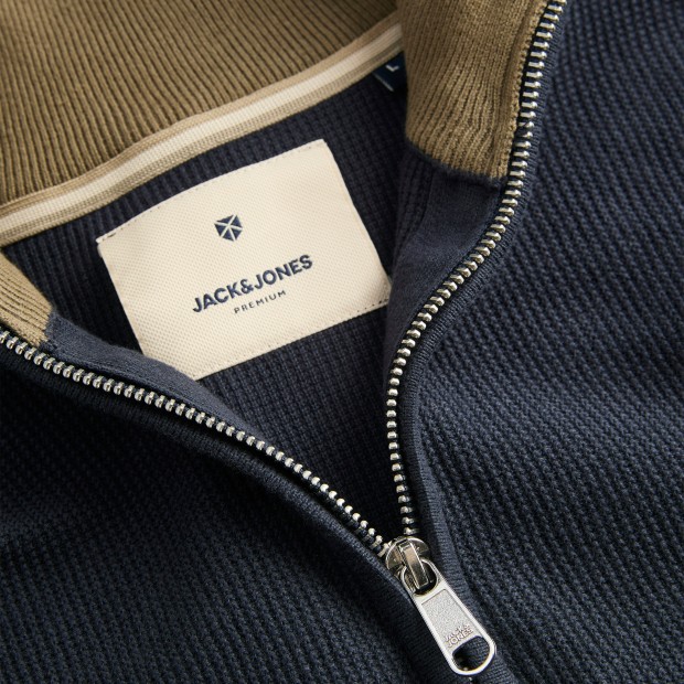Jack & Jones Polo Jprblurex Knit Half Zip Ln Seaborne