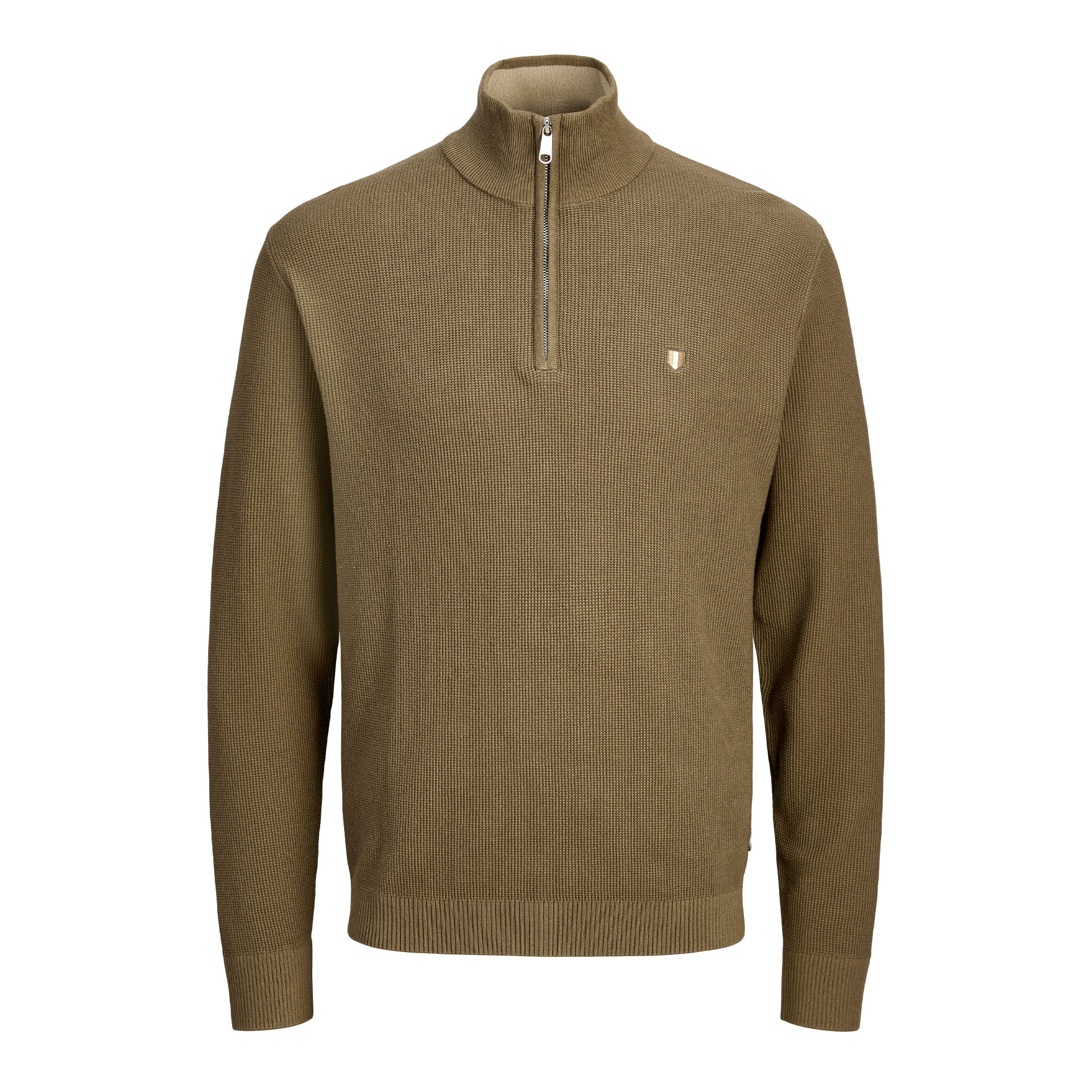 Jack & Jones Polo Jprblurex Knit Half Zip Ln Stone Gray