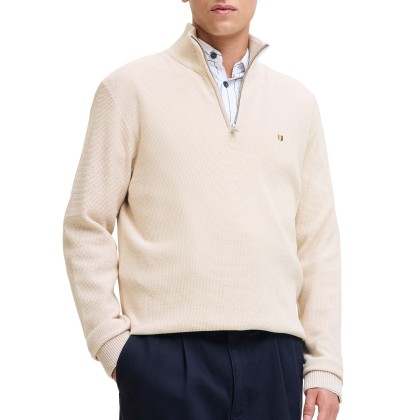 Jack & Jones Polo Jprblurex Knit Half Zip Ln Whitecap Gray