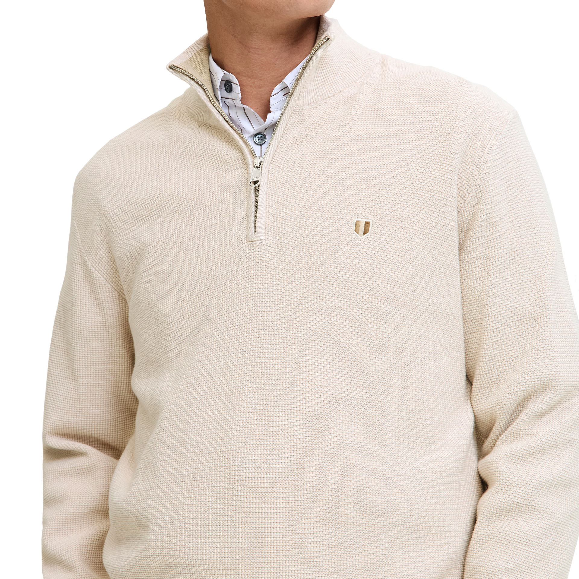 Jack & Jones Jprblurex Knit Half Zip Ln Whitecap Gray