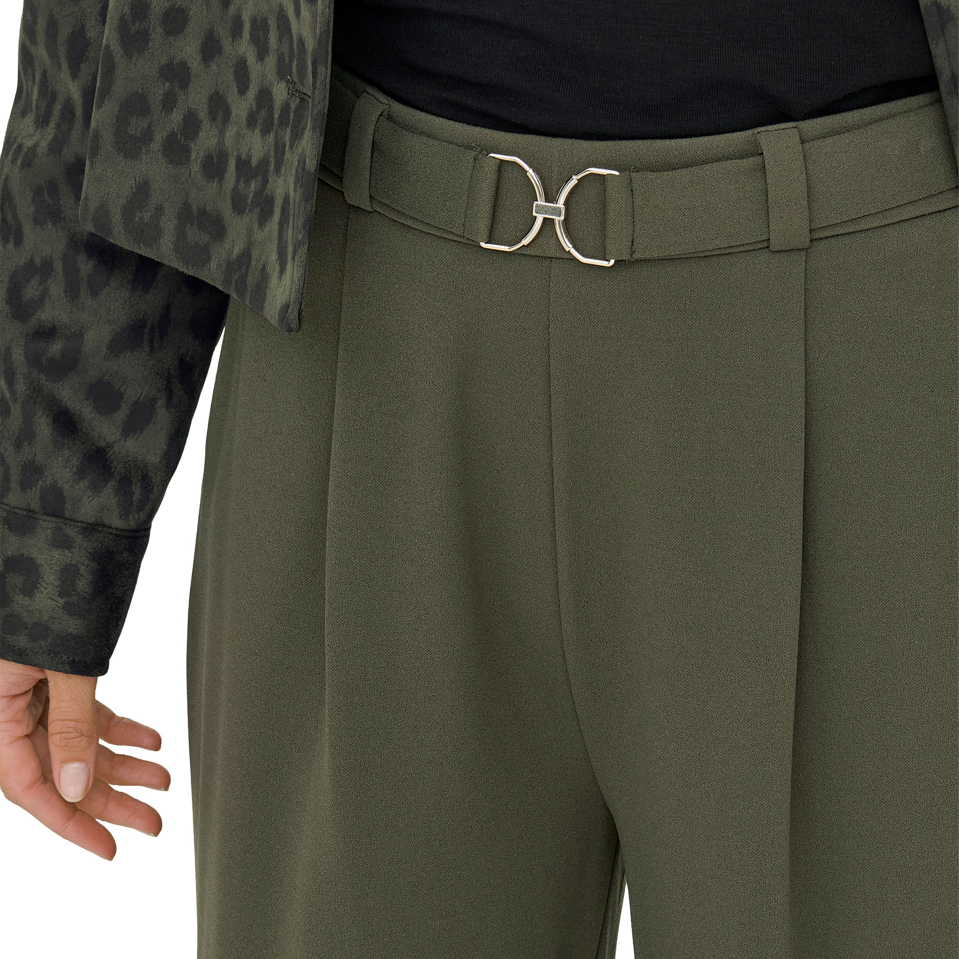 JDY Calça Geggo Life Belt Black Olive Belt