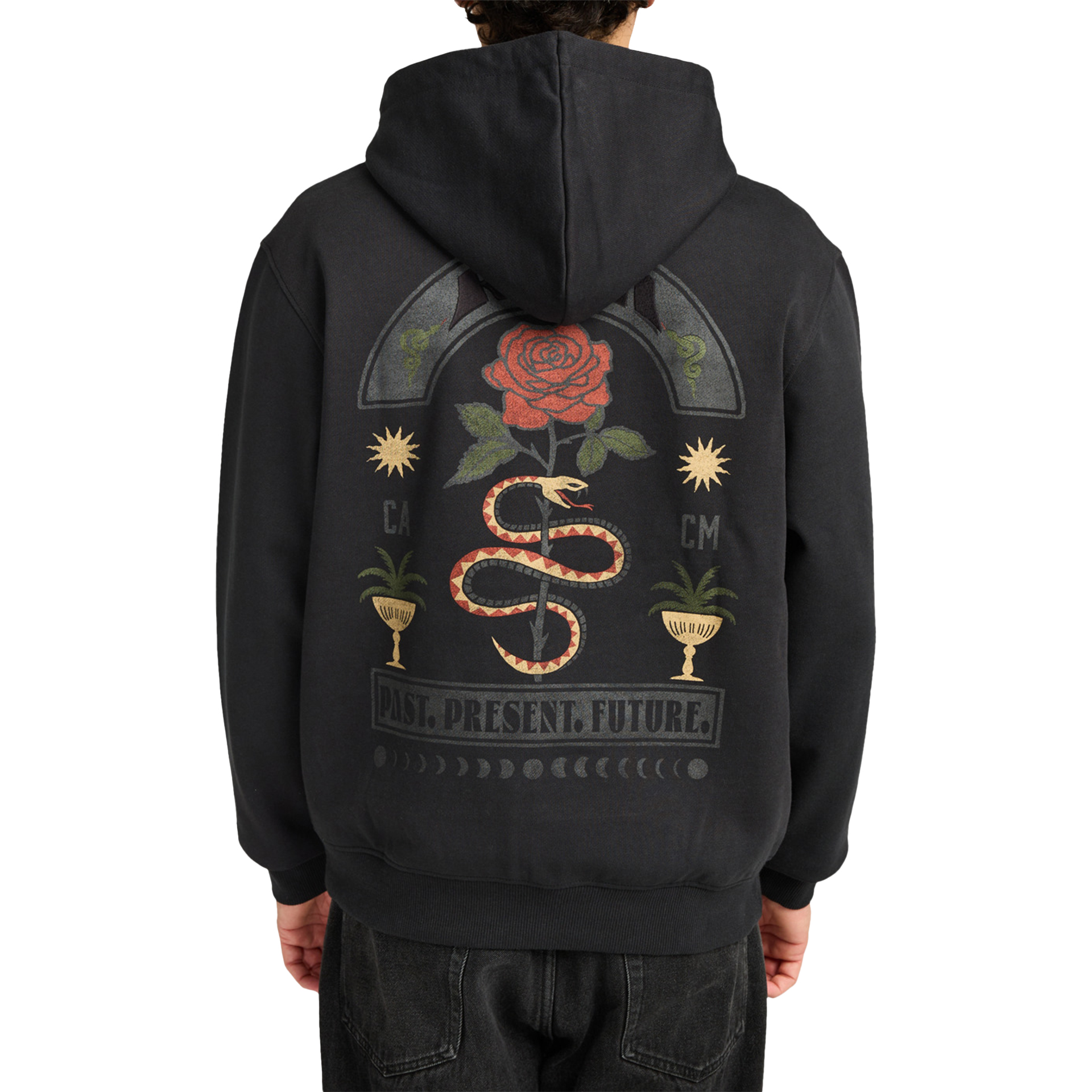 Rvca Sweat Capuz Roses Poster Black