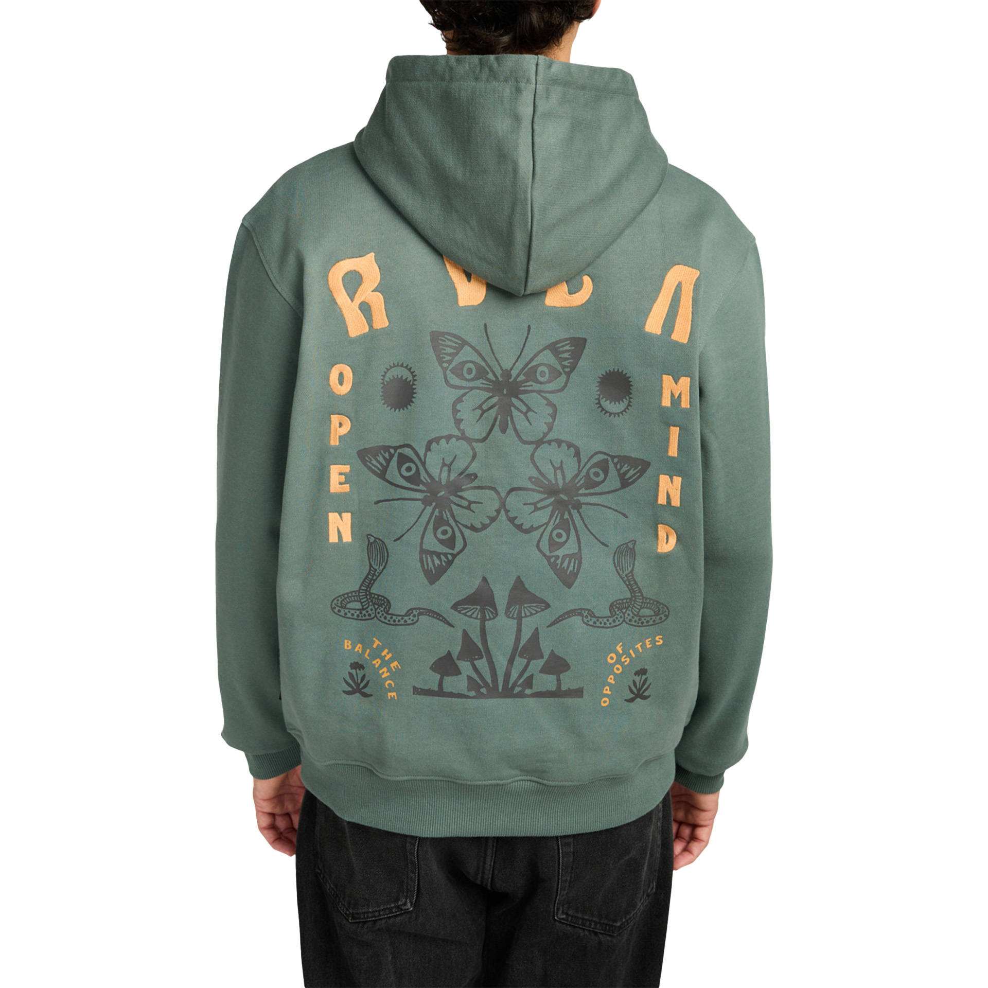 Rvca Sweat Capuz Butterfly Poster Balsam Green