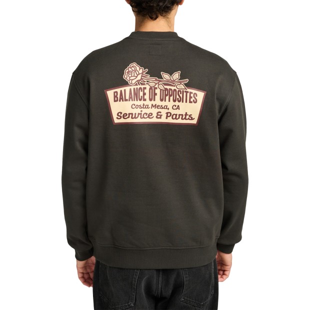 Rvca Sweat Basica Rose Sign Crew Pirate Black