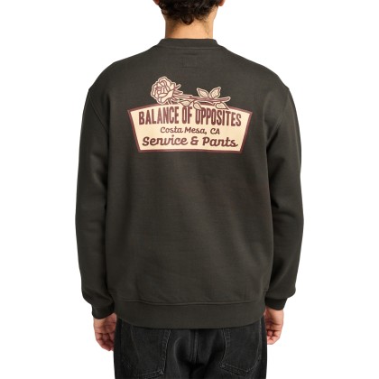 Rvca Sweat Basica Rose Sign Crew Pirate Black Rvca Sweat Basica Rose Sign Crew Pirate Black