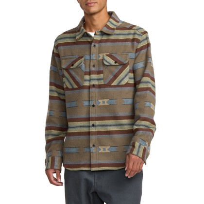 Rvca Camisa Dayshift Blanket Flannel Mushroom