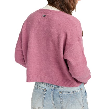 Rvca Casaco Malha Kitty Cardigan Orchid