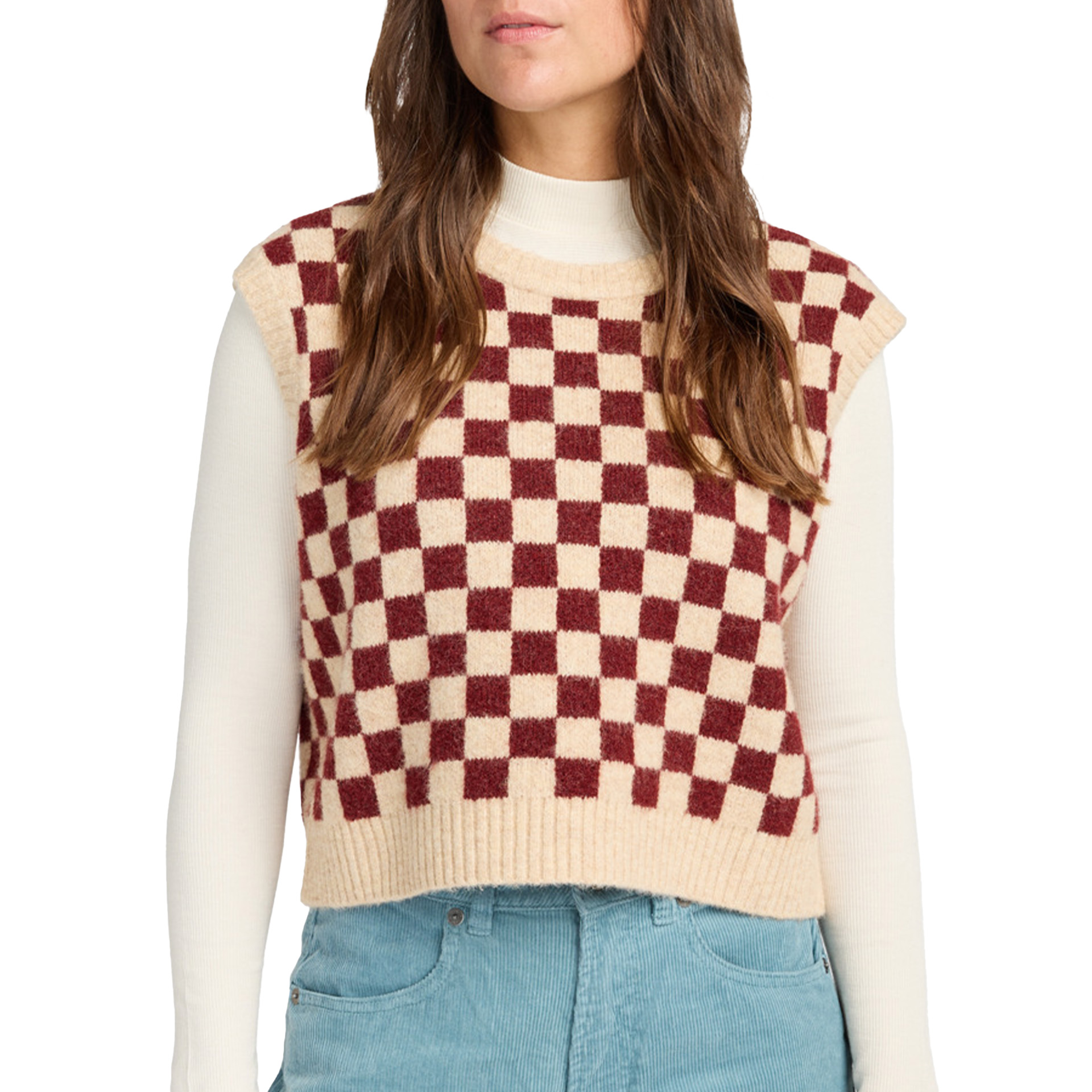 Rvca Colete Check In Sweater Wheat