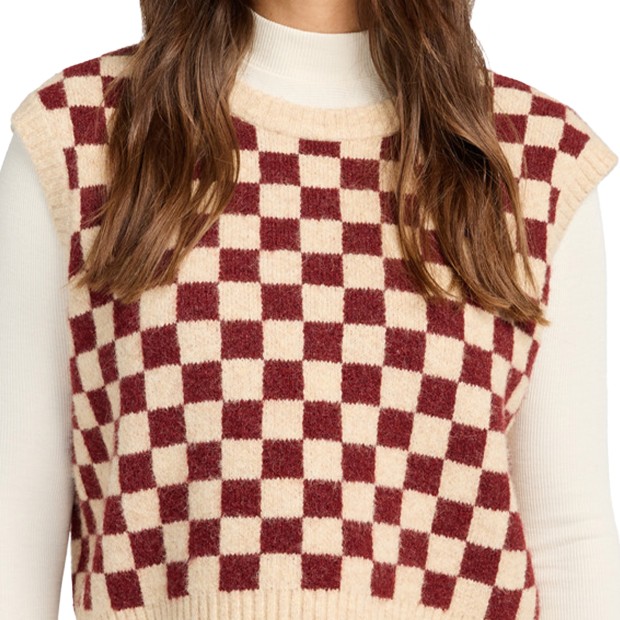 Rvca Colete Check In Sweater Wheat