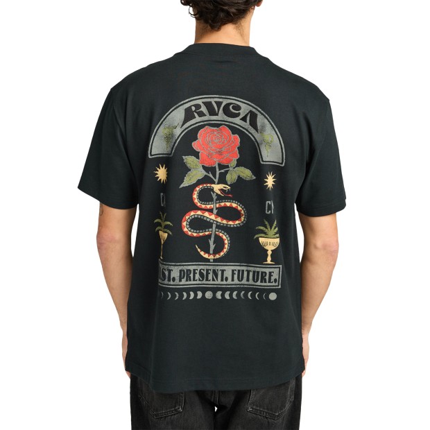 Rvca T-shirt Roses Poster Black
