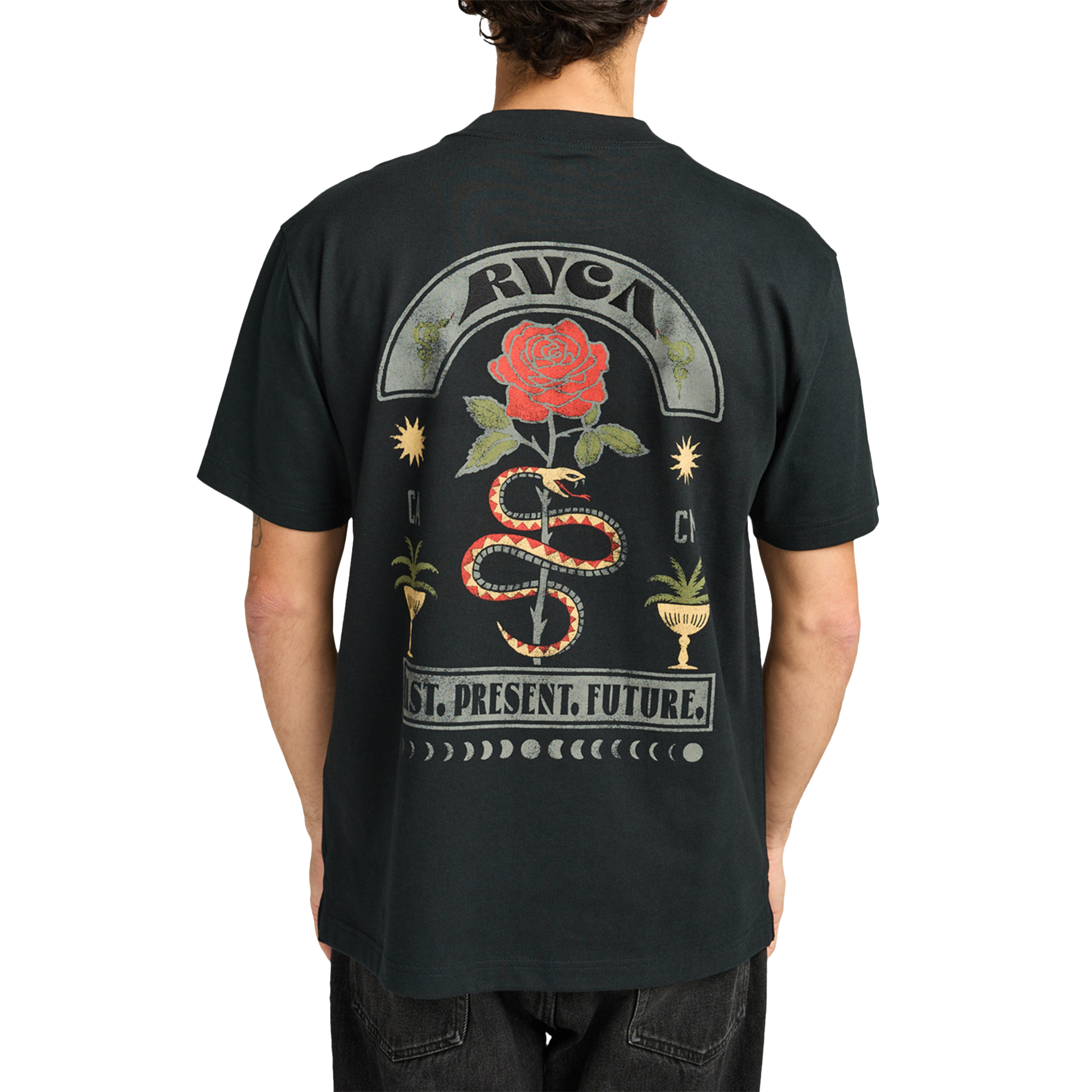 Rvca T-shirt Roses Poster Black