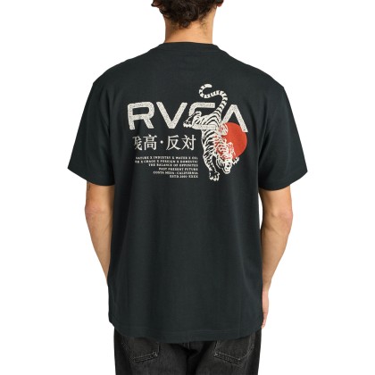 Rvca T-shirt Tiger Sun Black