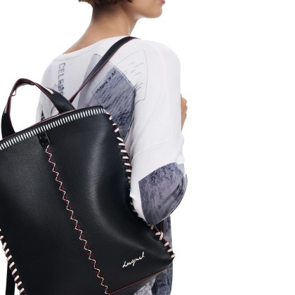 Desigual Mochila Manhattan Pespuntes Sumy Preto
