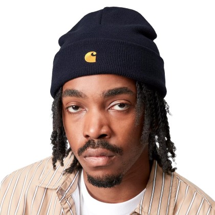 Carhartt Wip Gorro Chase Beanie Dark Navy/gold