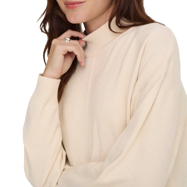 JDY Camisola Jdyamore Life L/s Hn Knt Whitecap Gray Melange