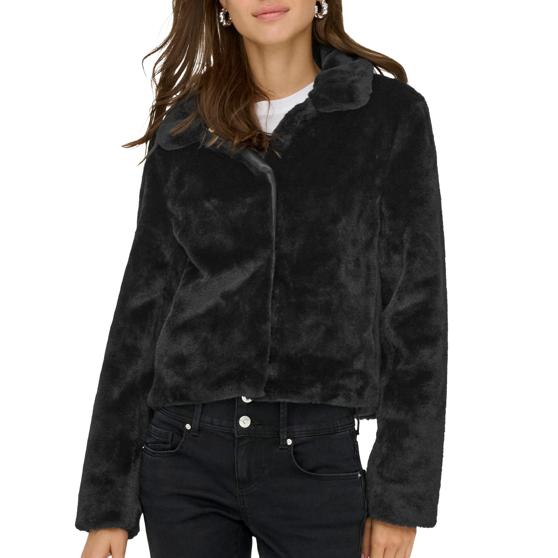 JDY Casaco Jdymacy Life Faux Fur Otw Noos Black