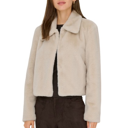 JDY Casaco Jdymacy Life Faux Fur Otw Noos Moonbeam
